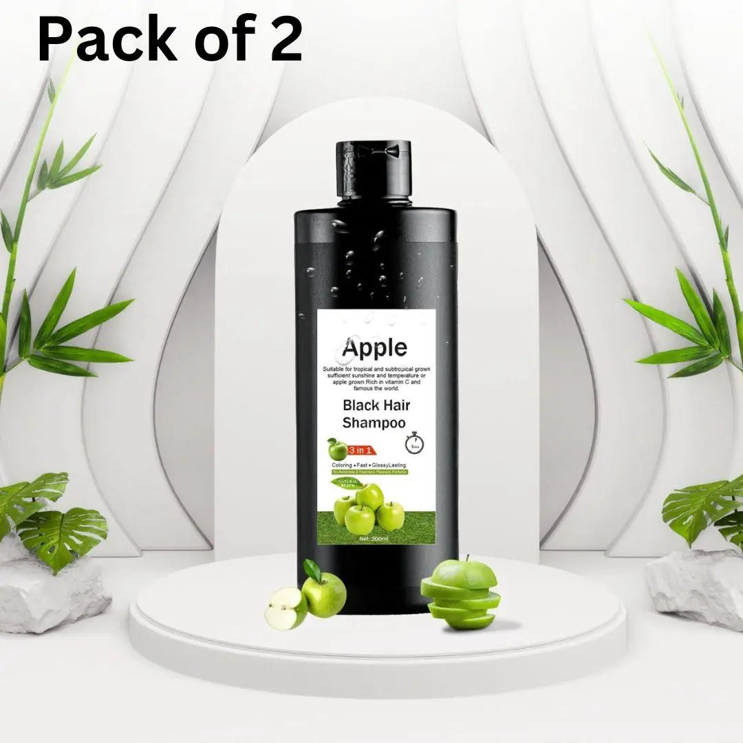 Apple Black Hair Shampoo 3-In-1 200Ml (Pack Of 2)
