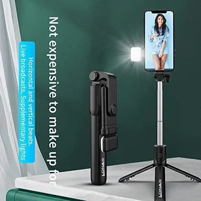 Extendable Flash 3-In-1 Selfie Stick Tripod With Bluetooth Remote