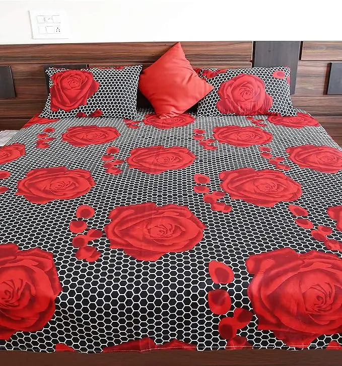 1 Double Bedsheet with 2 Pillow Covers