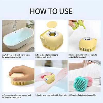 Soft Silicone Bath Brushes With Hooks (Pack Of 1)