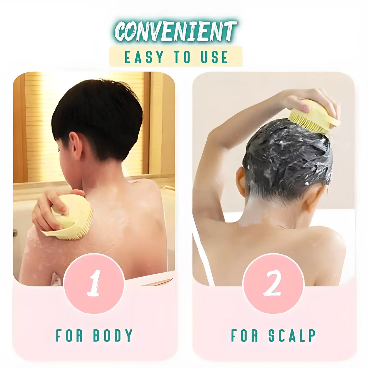 Soft Silicone Bath Brushes With Hooks (Pack Of 1)