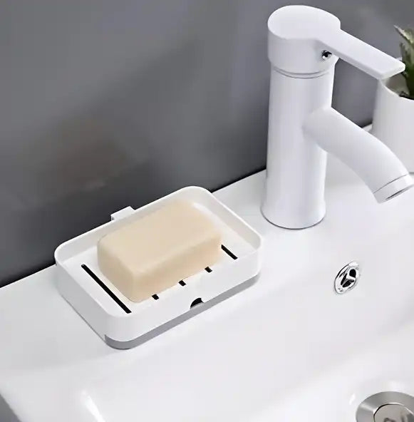 Wall Mounted Double Layers Soap Dish Saver With Drain Tray